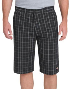 13″ Regular Fit Multi-Use Pocket Plaid Shorts