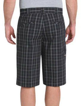13″ Regular Fit Multi-Use Pocket Plaid Shorts