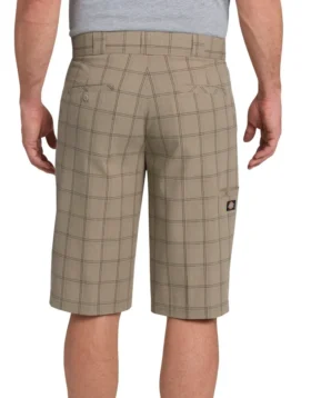 13″ Regular Fit Multi-Use Pocket Plaid Shorts