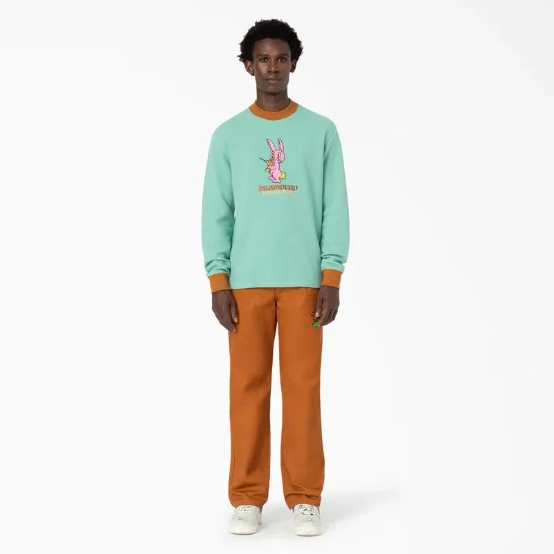 Brain Dead Embroidered Waffle Knit Sweater Brain Dead Embroidered Waffle Knit Sweater