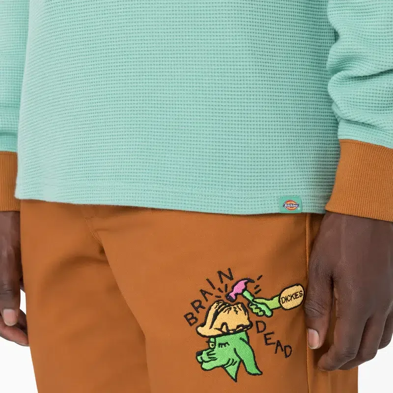 Brain Dead Embroidered Waffle Knit Sweater Brain Dead Embroidered Waffle Knit Sweater
