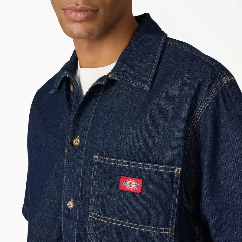 Denim Short Sleeve Button-Up Shirt Denim Short Sleeve Button-Up Shirt