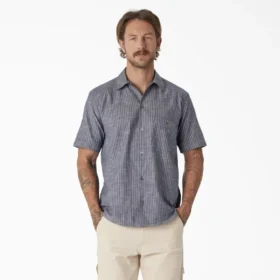 Dickies 1922 Short Sleeve Striped Chambray Shirt