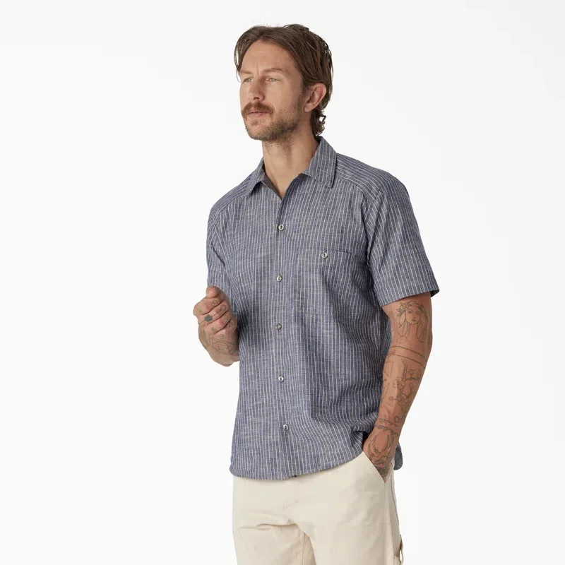 Dickies 1922 Short Sleeve Striped Chambray Shirt Dickies 1922 Short Sleeve Striped Chambray Shirt