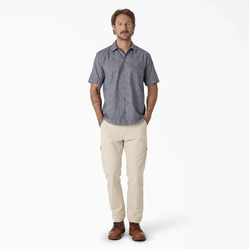 Dickies 1922 Short Sleeve Striped Chambray Shirt Dickies 1922 Short Sleeve Striped Chambray Shirt
