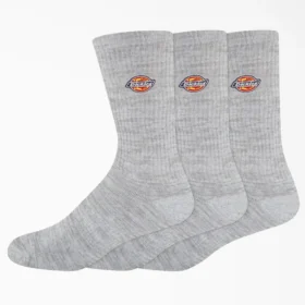 Dickies Embroidered Crew Socks, Size 6-12, 3-Pack