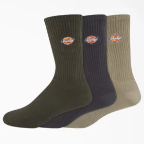 Dickies Embroidered Crew Socks, Size 6-12, 3-Pack