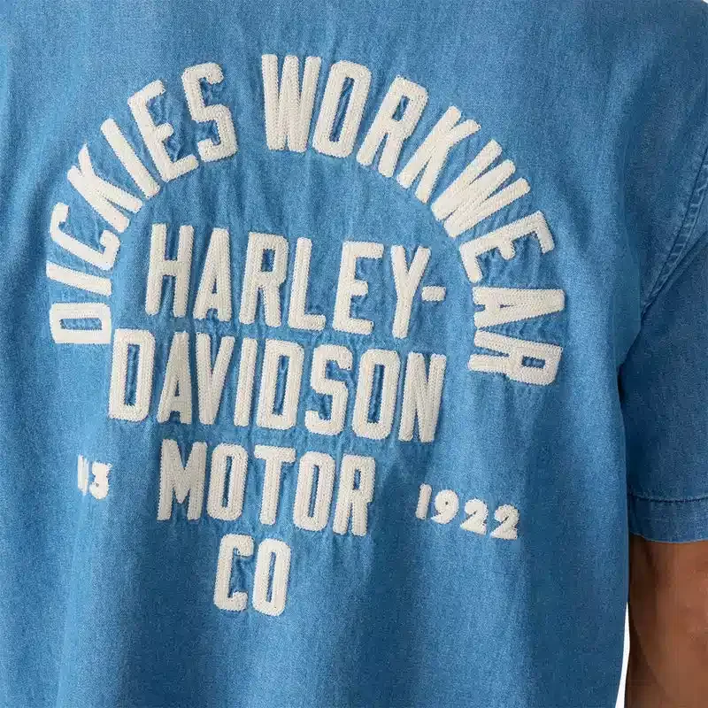 Dickies X Harley-Davidson® Boxy Fit Chambray Embroidered Work Shirt Dickies X Harley-Davidson® Boxy Fit Chambray Embroidered Work Shirt