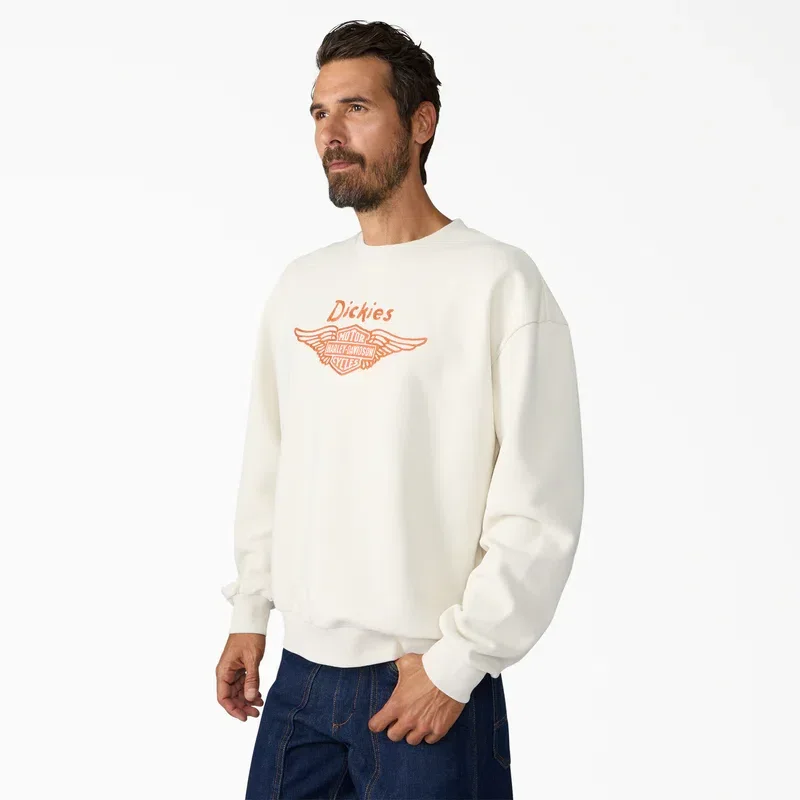 Dickies X Harley-Davidson® Boxy Fit Embroidered Crewneck Sweatshirt Dickies X Harley-Davidson® Boxy Fit Embroidered Crewneck Sweatshirt