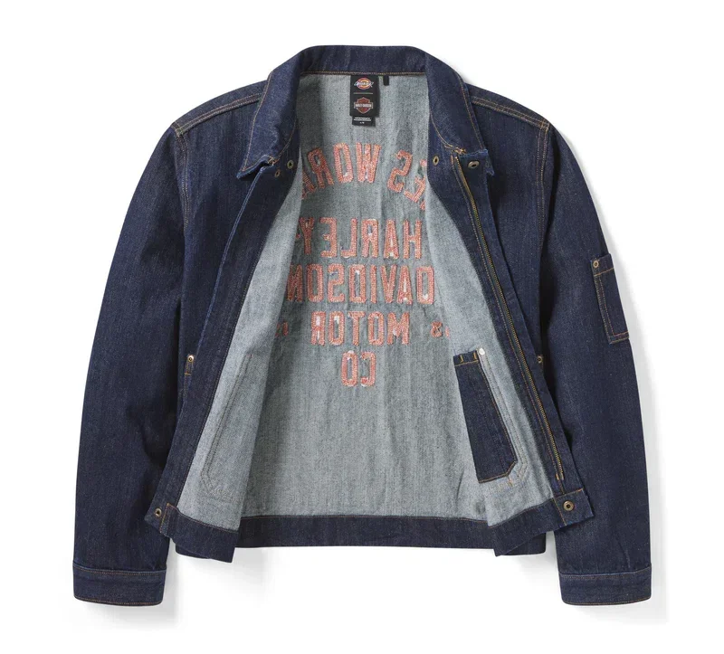 Dickies X Harley-Davidson® Boxy Fit Embroidered Denim Jacket Dickies X Harley-Davidson® Boxy Fit Embroidered Denim Jacket