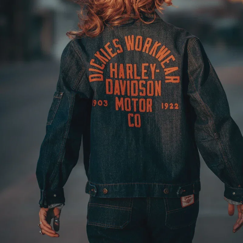 Dickies X Harley-Davidson® Boxy Fit Embroidered Denim Jacket Dickies X Harley-Davidson® Boxy Fit Embroidered Denim Jacket
