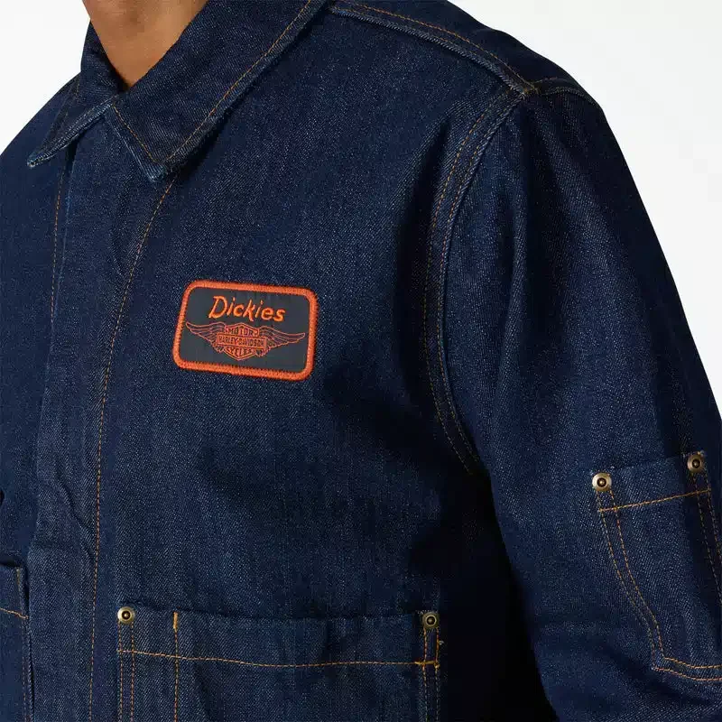 Dickies X Harley-Davidson® Boxy Fit Embroidered Denim Jacket Dickies X Harley-Davidson® Boxy Fit Embroidered Denim Jacket