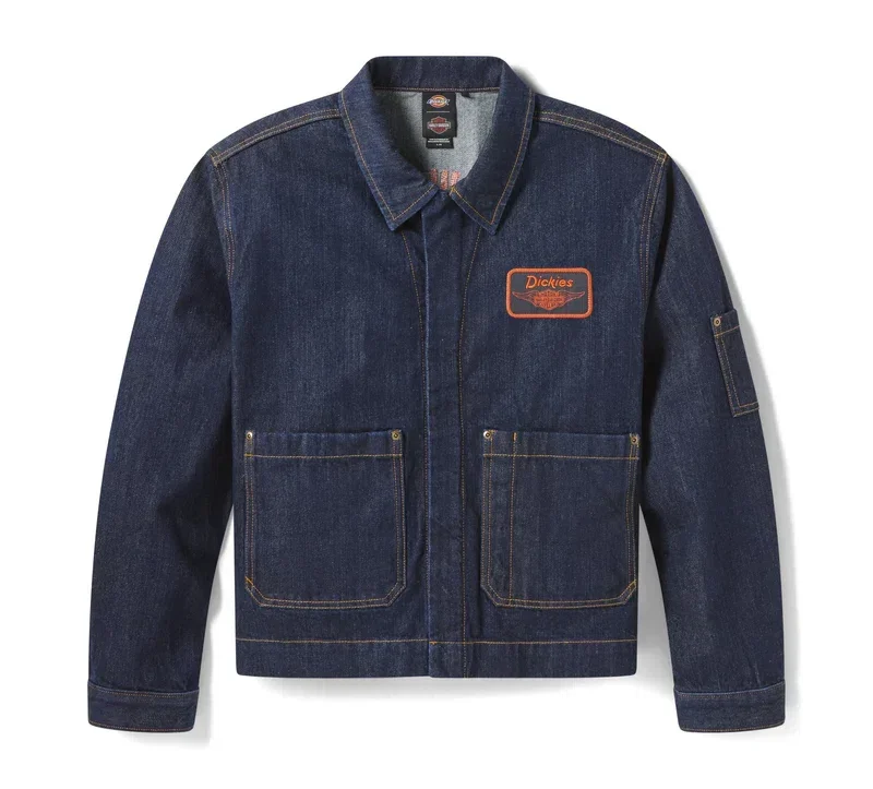 Dickies X Harley-Davidson® Boxy Fit Embroidered Denim Jacket Dickies X Harley-Davidson® Boxy Fit Embroidered Denim Jacket