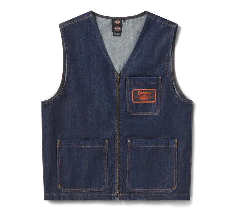 Dickies X Harley-Davidson® Denim Zip-Up Vest Dickies X Harley-Davidson® Denim Zip-Up Vest
