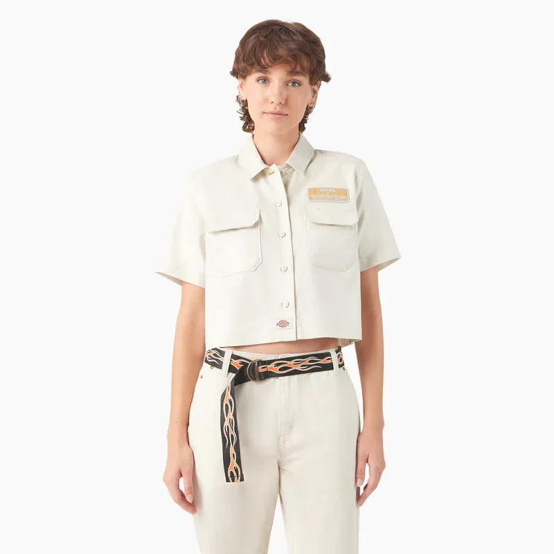 Dickies X Harley-Davidson Women’s Eagle Cropped Work Shirt Dickies X Harley-Davidson Women’s Eagle Cropped Work Shirt