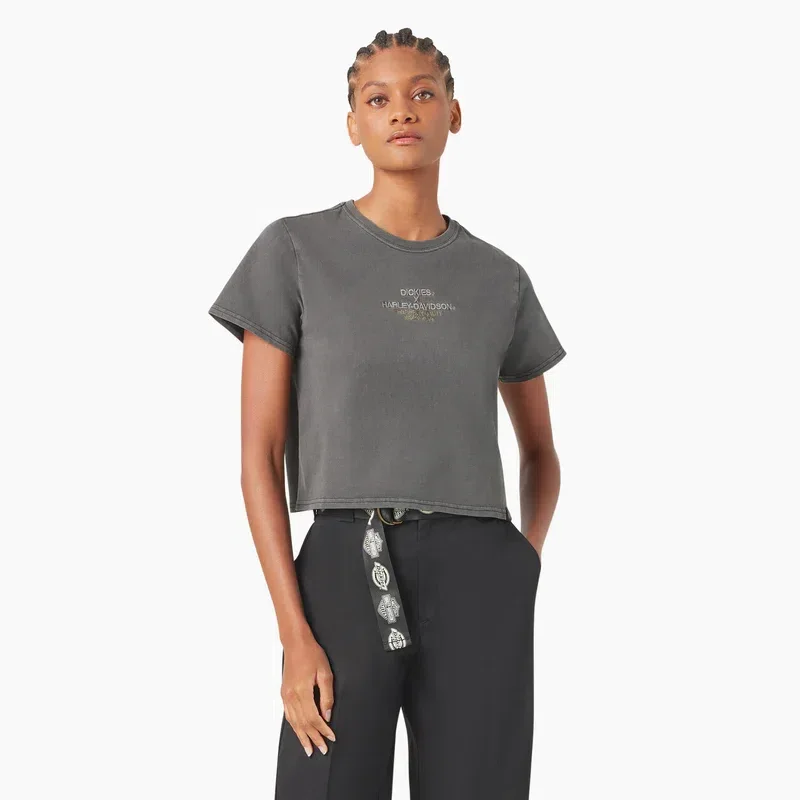 Dickies X Harley-Davidson Women’s Vintage Softail Cropped T-Shirt Dickies X Harley-Davidson Women’s Vintage Softail Cropped T-Shirt
