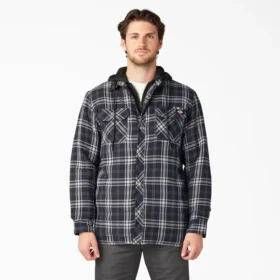 Flannel Hooded Shirt Jacket