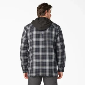 Flannel Hooded Shirt Jacket