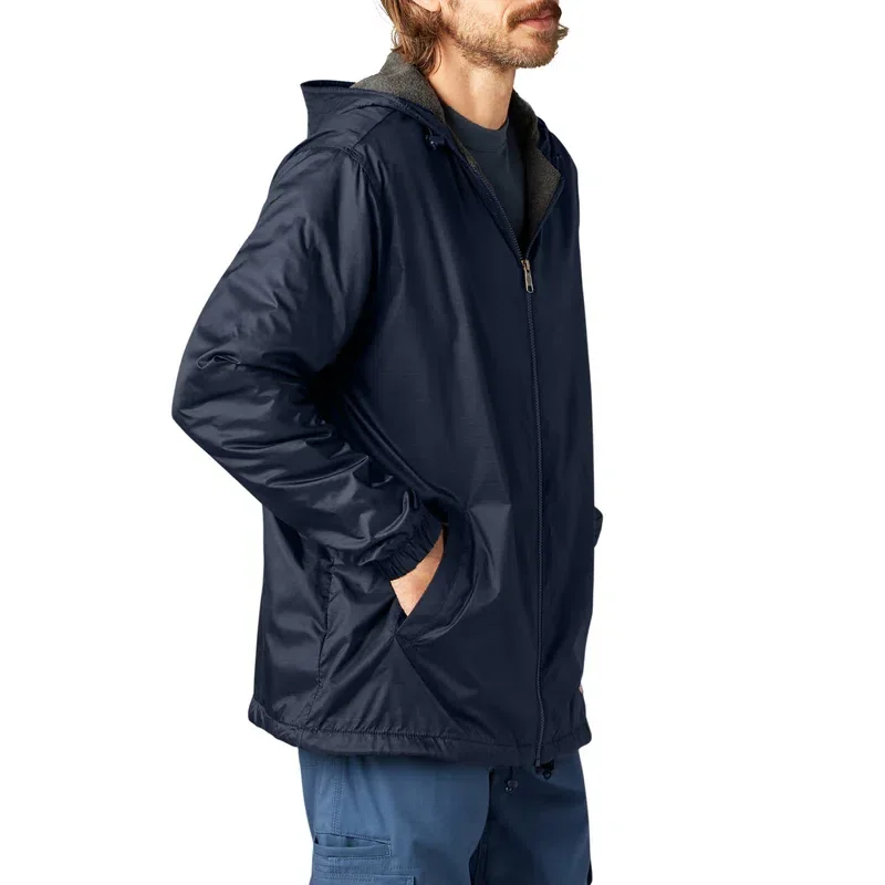 Fleece Lined Nylon Hooded Jacket Fleece Lined Nylon Hooded Jacket