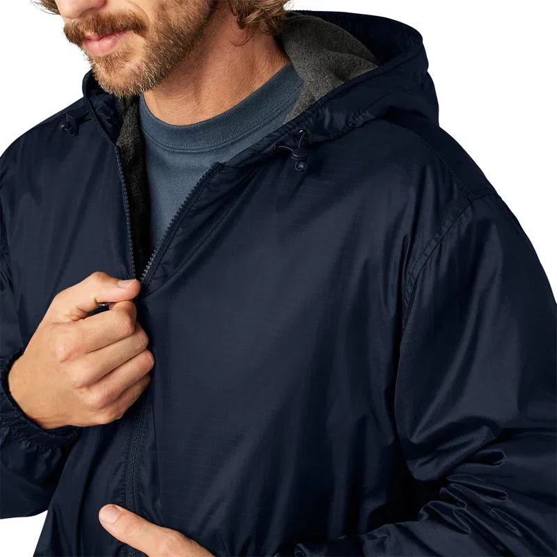 Fleece Lined Nylon Hooded Jacket Fleece Lined Nylon Hooded Jacket