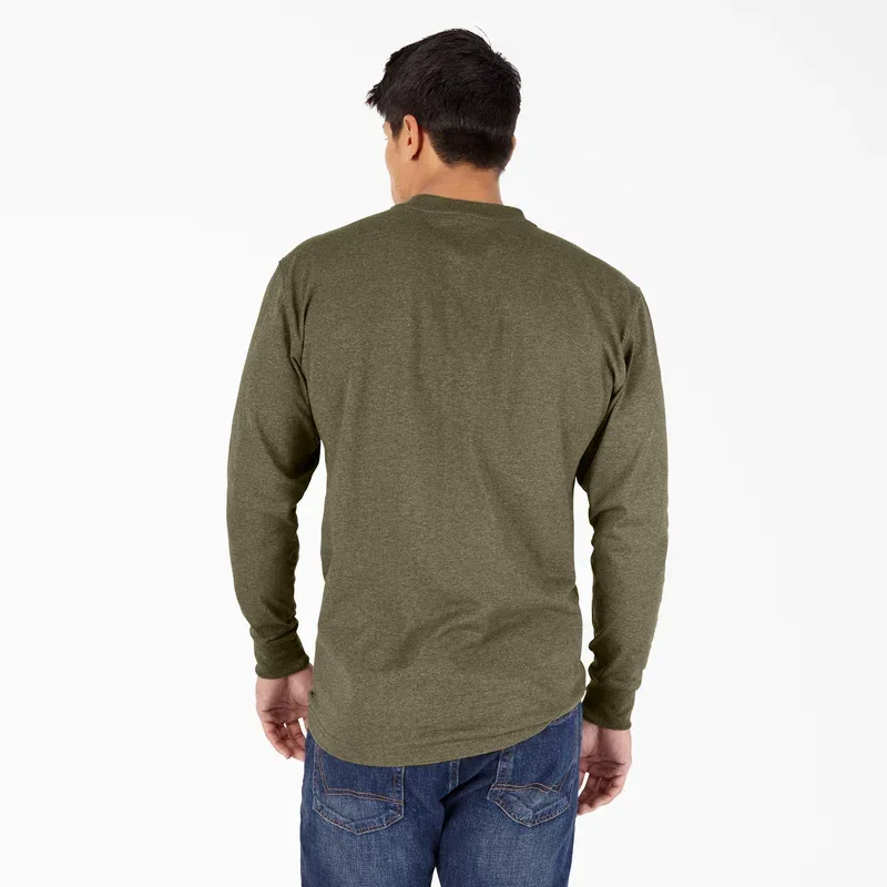Heavyweight Heathered Long Sleeve Henley T-Shirt Heavyweight Heathered Long Sleeve Henley T-Shirt