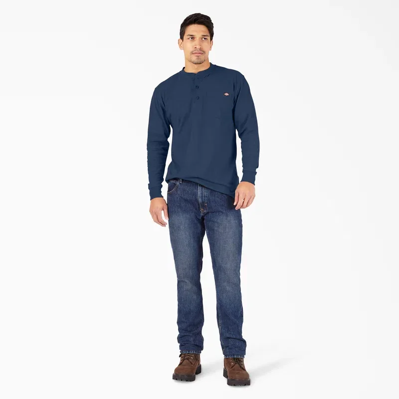 Heavyweight Heathered Long Sleeve Henley T-Shirt Heavyweight Heathered Long Sleeve Henley T-Shirt