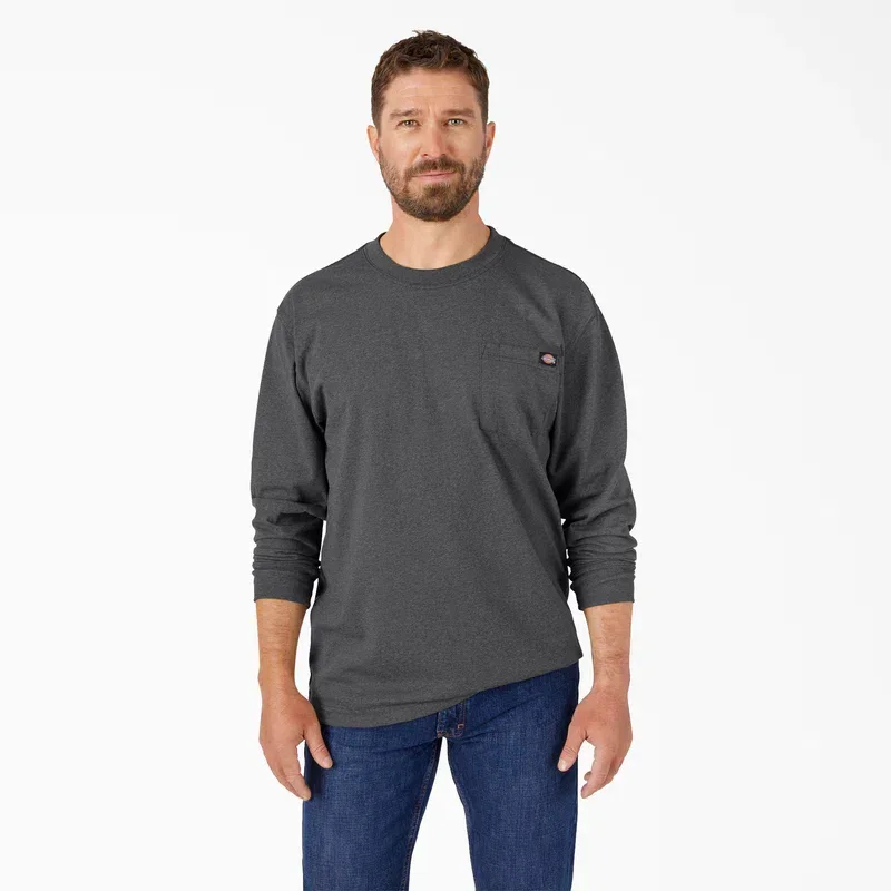Heavyweight Heathered Long Sleeve Pocket T-Shirt Heavyweight Heathered Long Sleeve Pocket T-Shirt