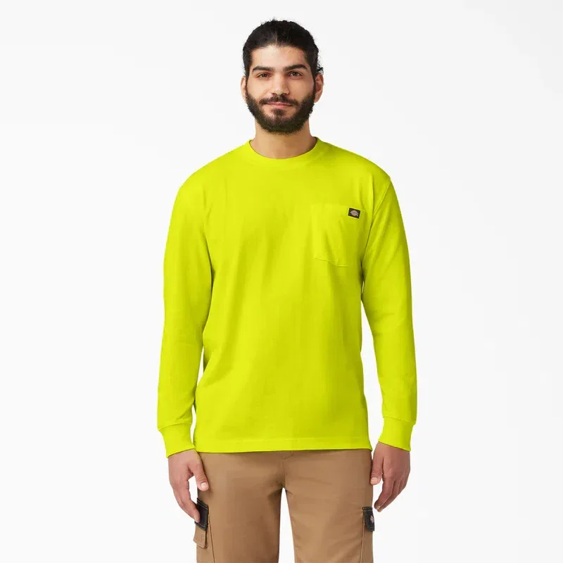Heavyweight Neon Long Sleeve Pocket T-Shirt Heavyweight Neon Long Sleeve Pocket T-Shirt