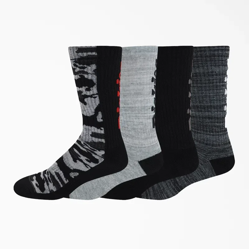 Logo Camo Crew Socks, Size 6-12, 4-Pack Logo Camo Crew Socks, Size 6-12, 4-Pack
