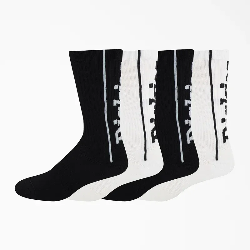 Logo Print Socks, Size 6-12, 4-Pack Logo Print Socks, Size 6-12, 4-Pack