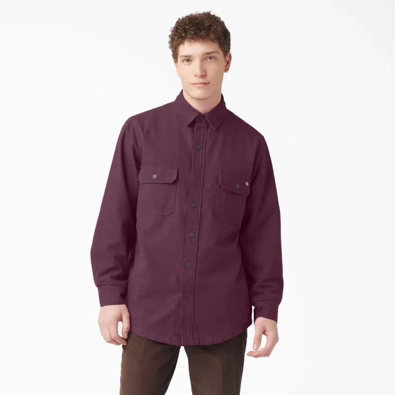Long Sleeve Flannel-Lined Duck Shirt Long Sleeve Flannel-Lined Duck Shirt