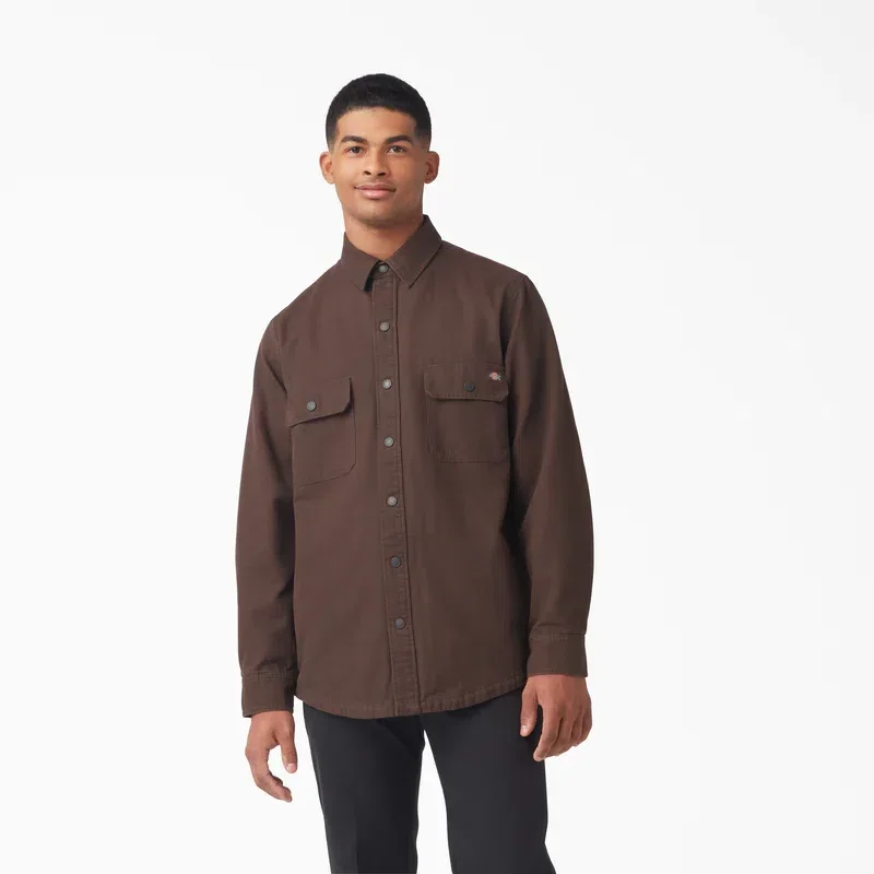 Long Sleeve Flannel-Lined Duck Shirt Long Sleeve Flannel-Lined Duck Shirt