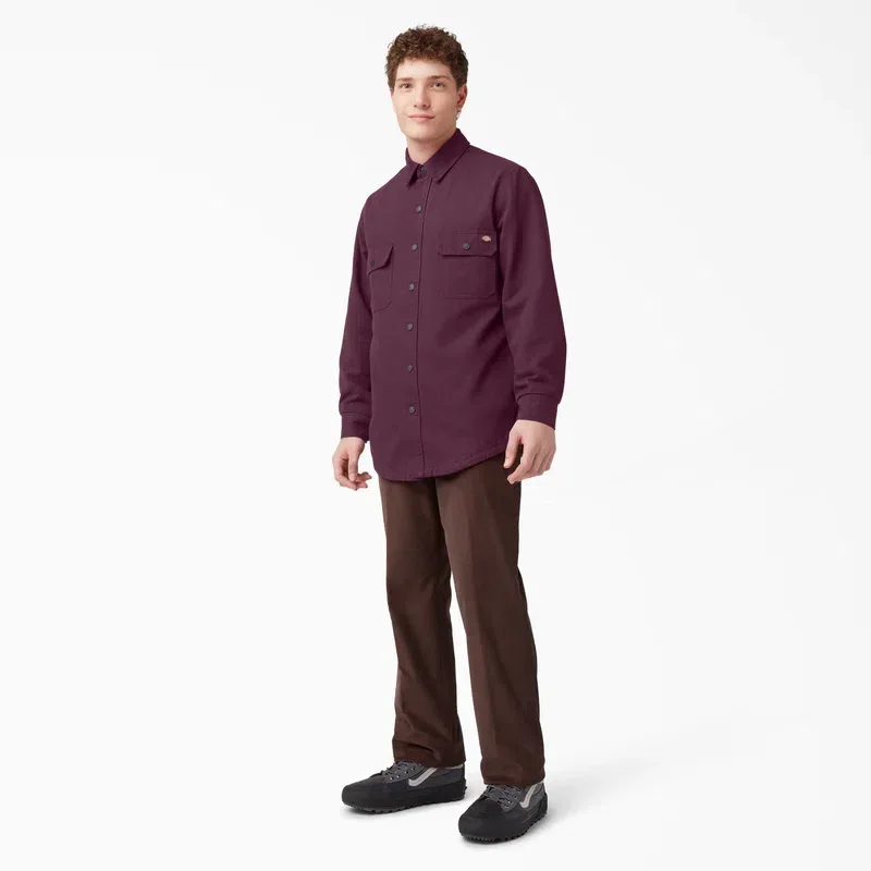 Long Sleeve Flannel-Lined Duck Shirt Long Sleeve Flannel-Lined Duck Shirt