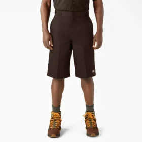 Loose Fit Flat Front Work Shorts, 13″