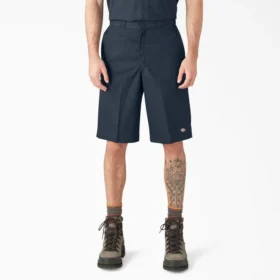 Loose Fit Flat Front Work Shorts, 13″