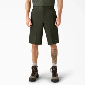 Loose Fit Flat Front Work Shorts, 13″