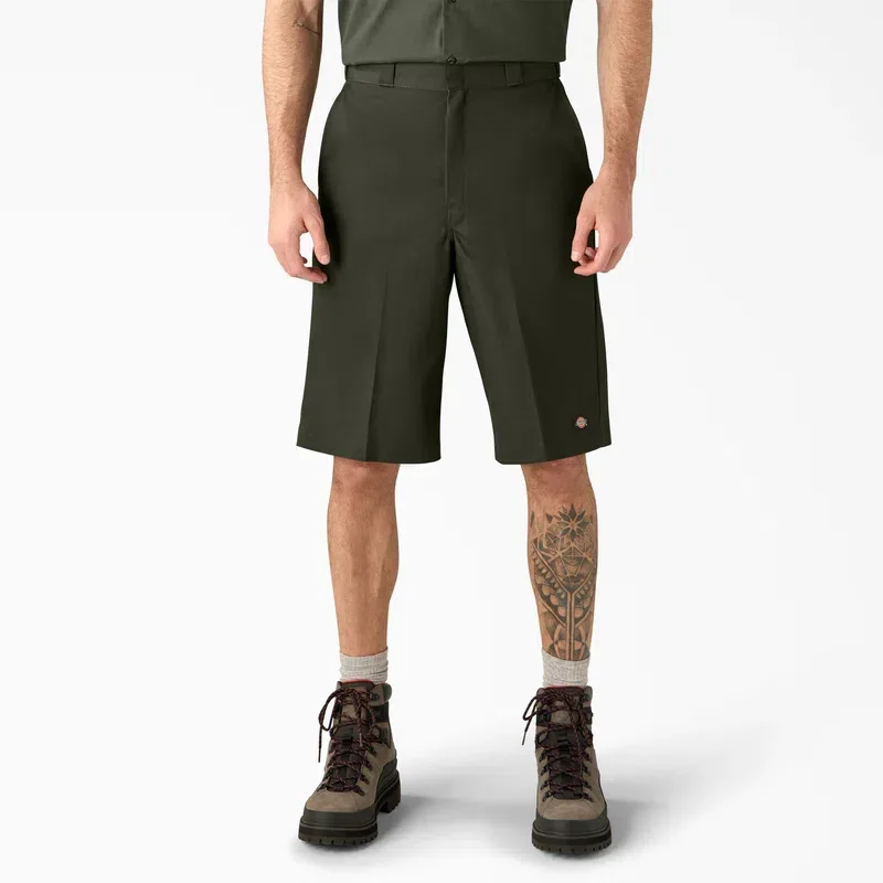 Loose Fit Flat Front Work Shorts, 13″ Loose Fit Flat Front Work Shorts, 13″