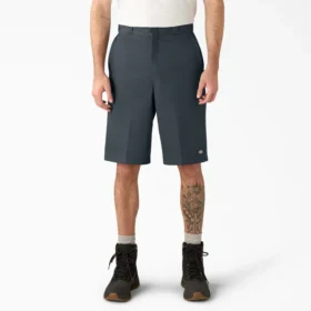Loose Fit Flat Front Work Shorts, 13″