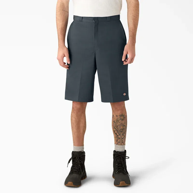 Loose Fit Flat Front Work Shorts, 13″ Loose Fit Flat Front Work Shorts, 13″