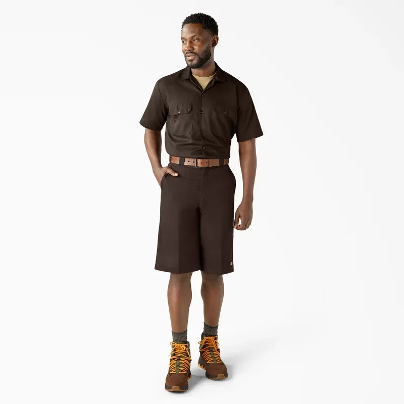 Loose Fit Flat Front Work Shorts, 13″ Loose Fit Flat Front Work Shorts, 13″