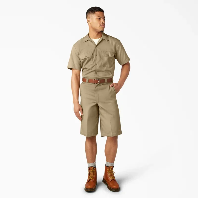 Loose Fit Flat Front Work Shorts, 13″ Loose Fit Flat Front Work Shorts, 13″