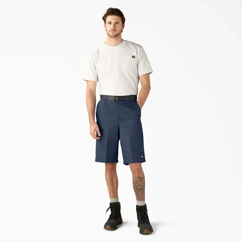 Loose Fit Flat Front Work Shorts, 13″ Loose Fit Flat Front Work Shorts, 13″