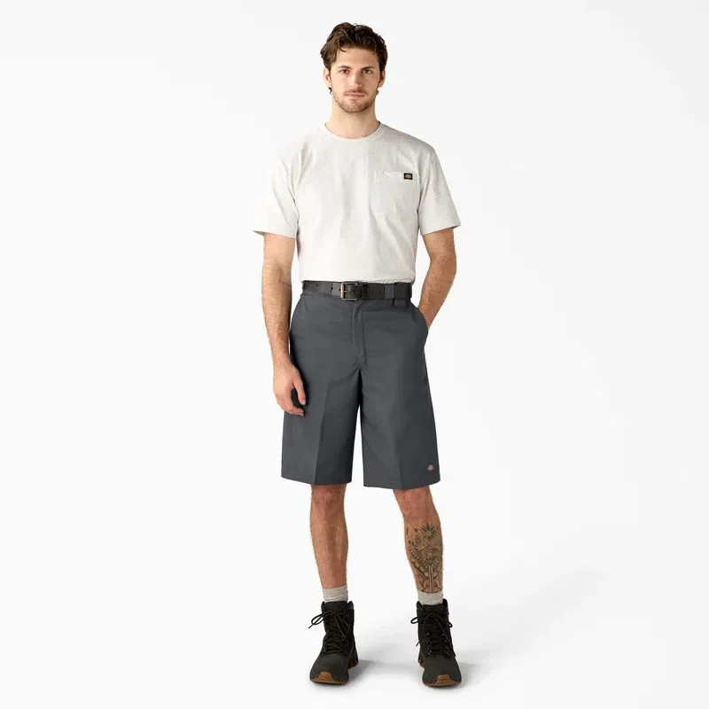 Loose Fit Flat Front Work Shorts, 13″ Loose Fit Flat Front Work Shorts, 13″