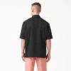 Mixed Media Zip Front Short Sleeve Work Shirt Mixed Media Zip Front Short Sleeve Work Shirt