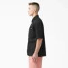 Mixed Media Zip Front Short Sleeve Work Shirt Mixed Media Zip Front Short Sleeve Work Shirt