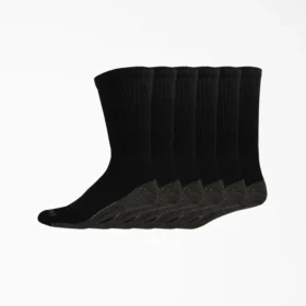 Moisture Control Crew Work Socks, Size 6-12, 6-Pack