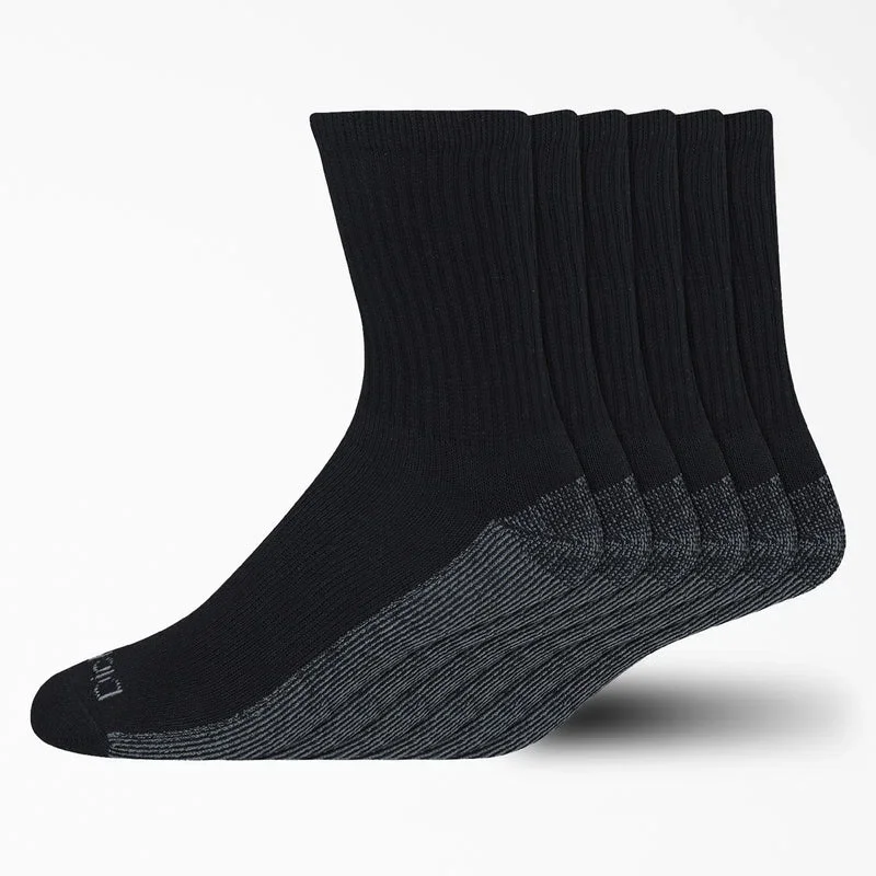 Moisture Control Mid-Crew Socks, Size 6-12, 6-Pack Moisture Control Mid-Crew Socks, Size 6-12, 6-Pack