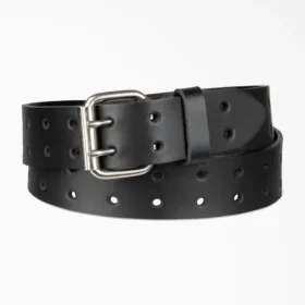 Perforated Leather Double Prong Buckle Belt Perforated Leather Double Prong Buckle Belt