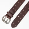 Perforated Leather Double Prong Buckle Belt Perforated Leather Double Prong Buckle Belt