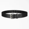 Perforated Leather Double Prong Buckle Belt Perforated Leather Double Prong Buckle Belt